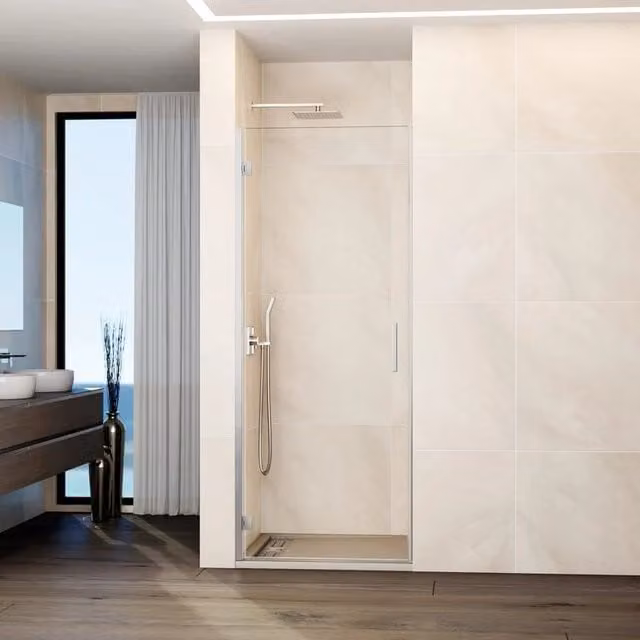 Box doccia frontale GLASS 1 porta battente 70 cm (68,2-70,2) cromo trasparente