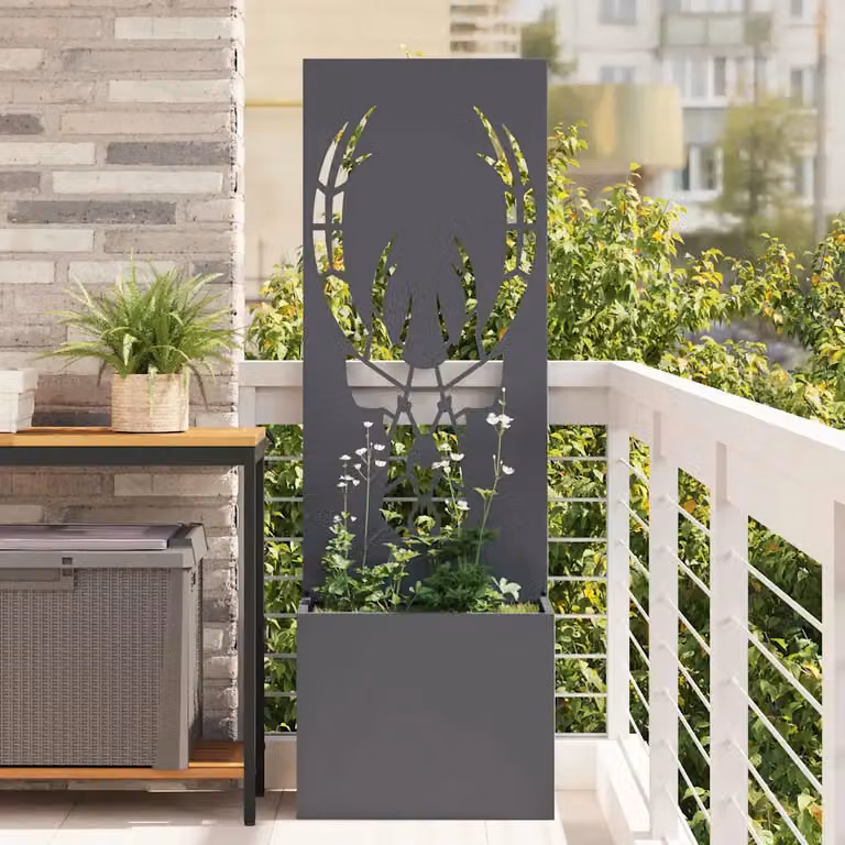 Paravent per privacy in giardino vidaXL in acciaio, Antracite, L 50 cm x P 32 cm x H 150 cm