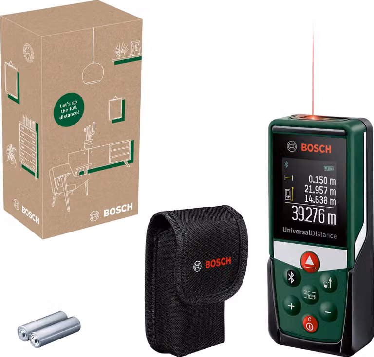 Bosch UniversalDistance 40 C laser distance meter (accurate measurement of distances up to 40 m. Bluetooth connectivity. functions