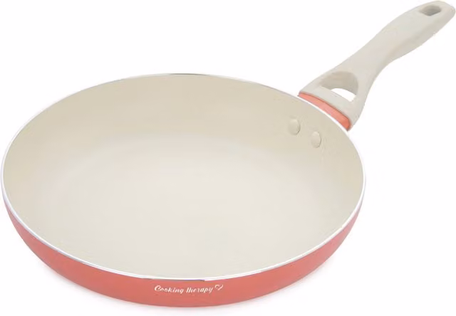 Padella antiaderente Kasanova Cooking Therapy in alluminio e ceramica, colore rosso, Diametro: 24 cm