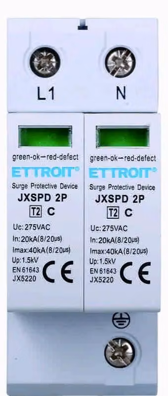 Scaricatore di sovratensione 2P T2 In 20 kA Imax 40 kA ETTROIT JX5220
