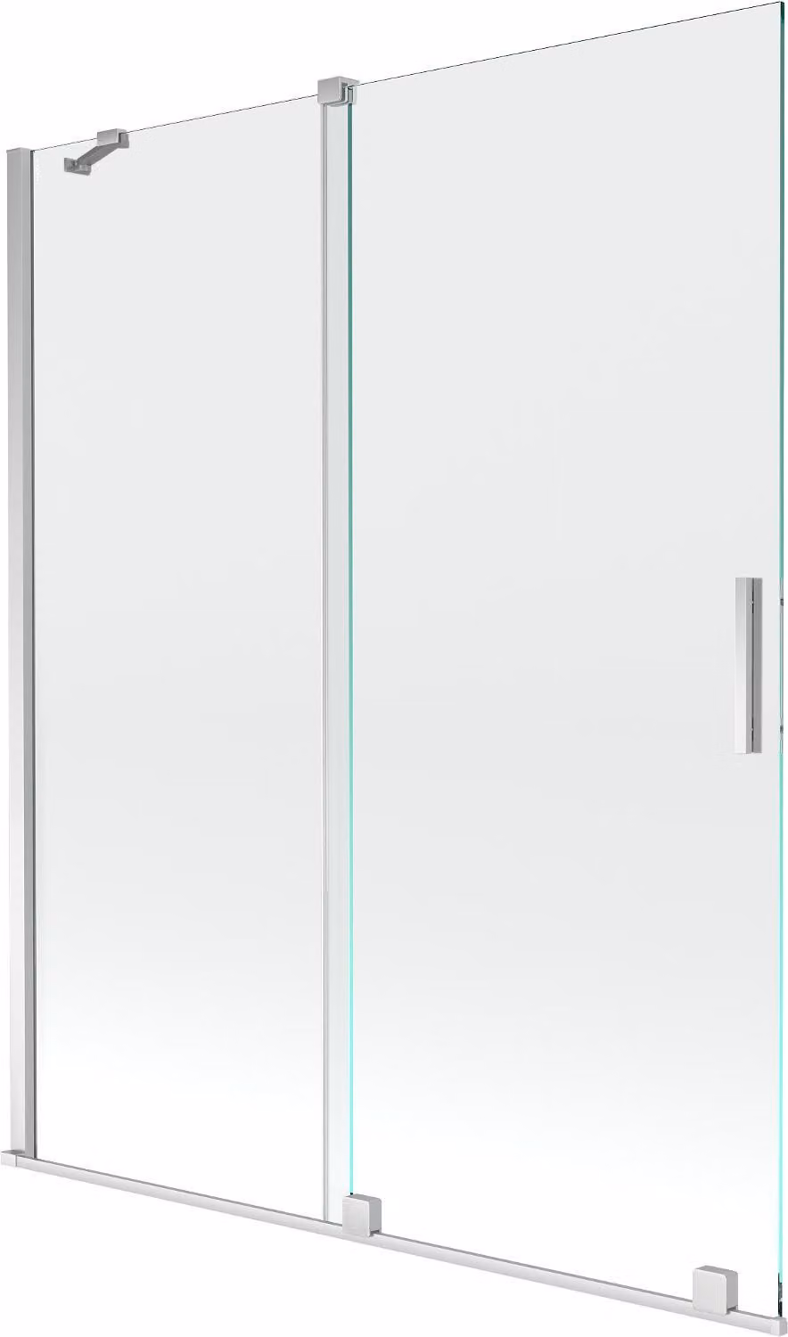 Mexen Velar paratia per vasca da bagno a 2 ante scorrevole 140 x 150 cm, trasparente, cromo - 896-140-000-01-01