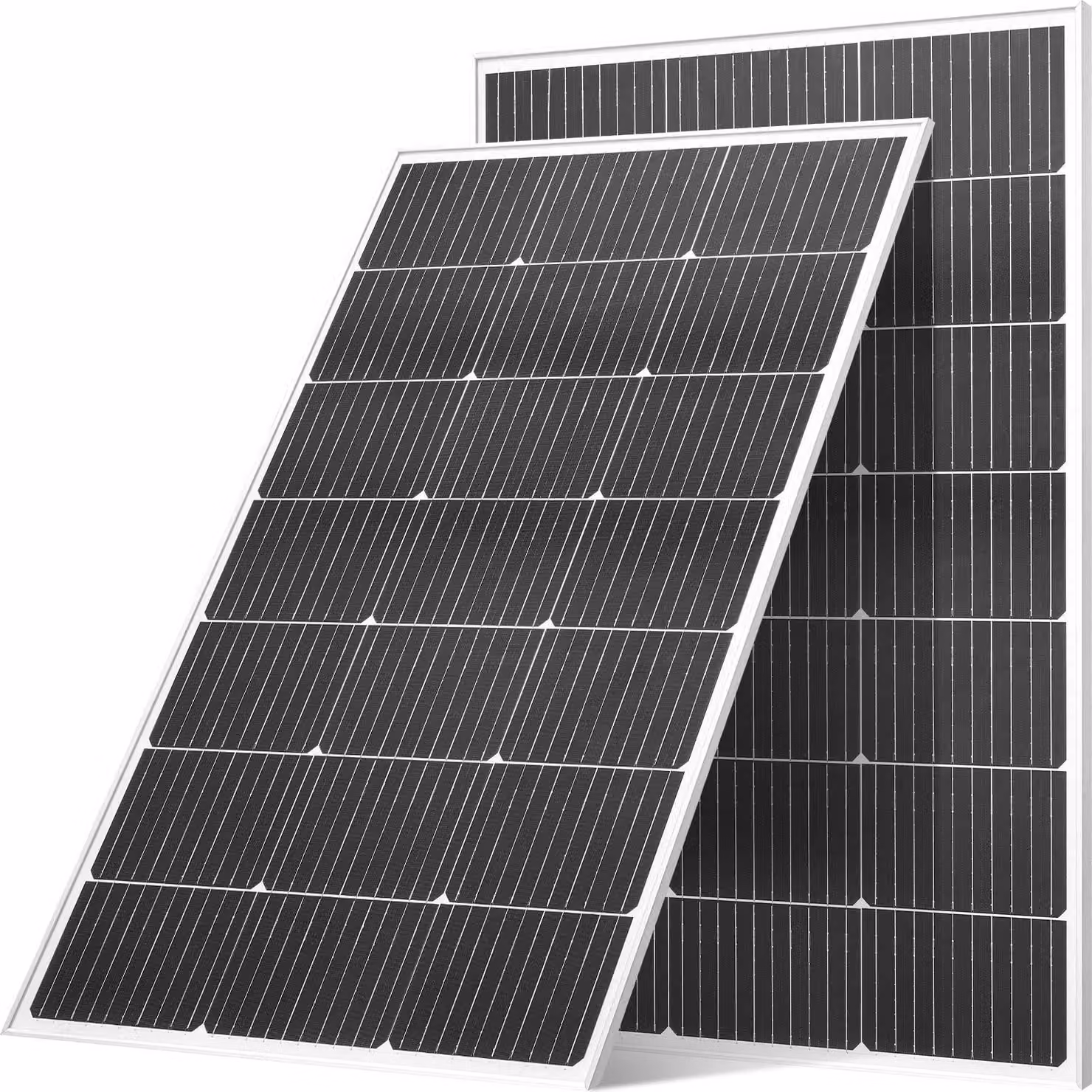 Moduli solari monocristallini - Set di 2 pannelli solari da 100 W - Connettore MC4 - Telaio in alluminio - Impermeabile IP65 - Indipendente dalla rete elettrica - Per camper, barche, balconi/tetti piani