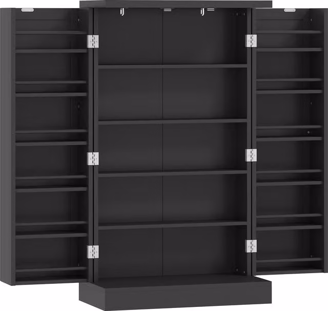 Armadio da Cucina HOMCOM Nero con 6 Livelli e Ripiani Interni in MDF L/P/H: 60 x 30 x 104 cm