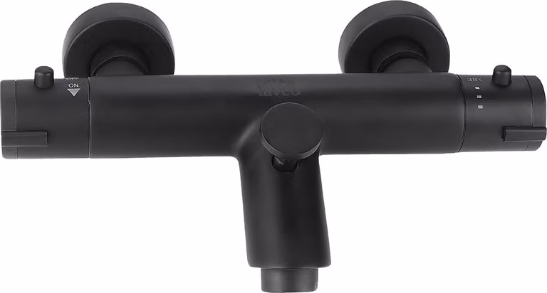 Miscelatore termostatico per vasca design per montaggio a parete senza set doccia nero