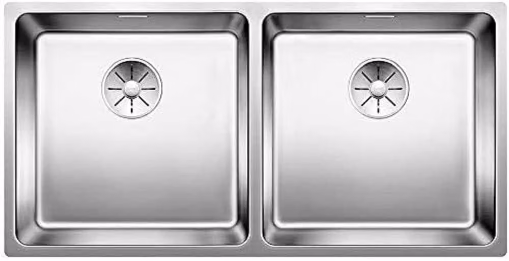 Lavello doppio ANDANO 400/400-U, in acciaio inossidabile, da incasso, linea InFino