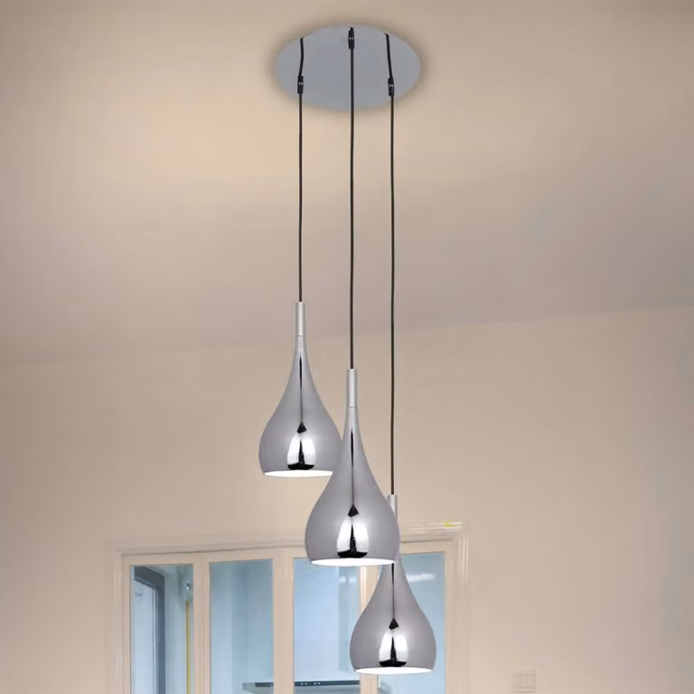 Näve Lampada a sospensione Anja, dimmerabile, Cromo / Argento, Soggiorno / Sala da pranzo, Metallo, Moderno, Lampada a sospensione