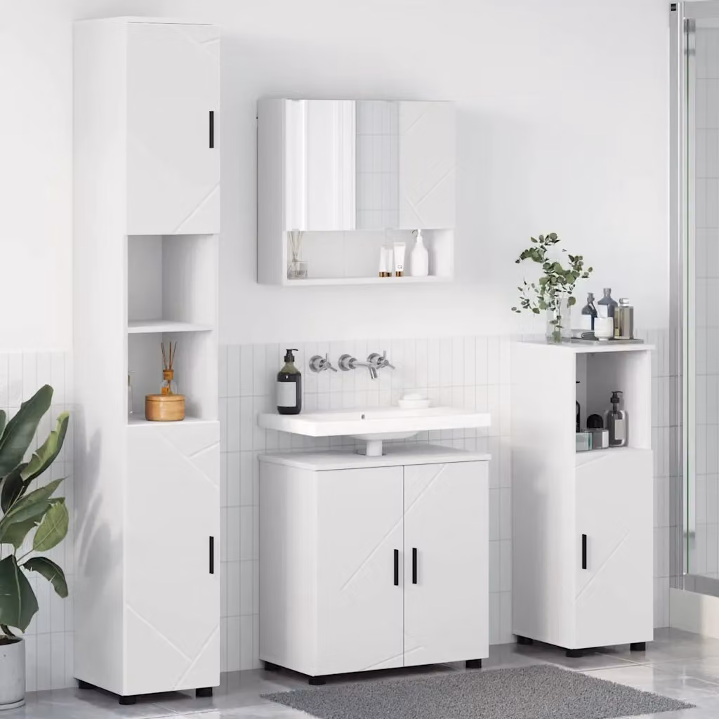 Set di mobili per il bagno vidaXL 4 pezzi bianco con montaggio a parete L/P/H: 61 x 35 x 64 cm