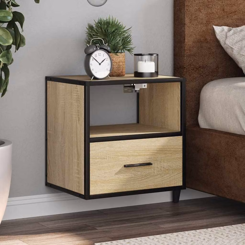 Comodino a muro vidaXL in Rovere Sonoma, moderno, L/P/H: 40 x 31 x 39,5 cm