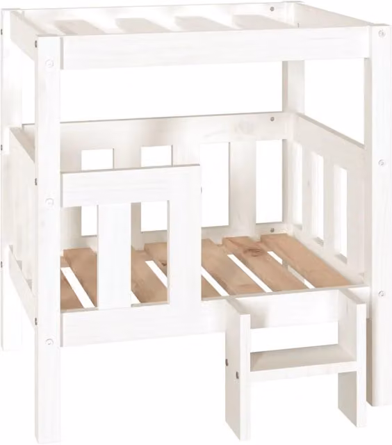 Divano-culla per cani comodo 65,5 x 43 x 70 cm in legno massello di pino bianco 02_0042751