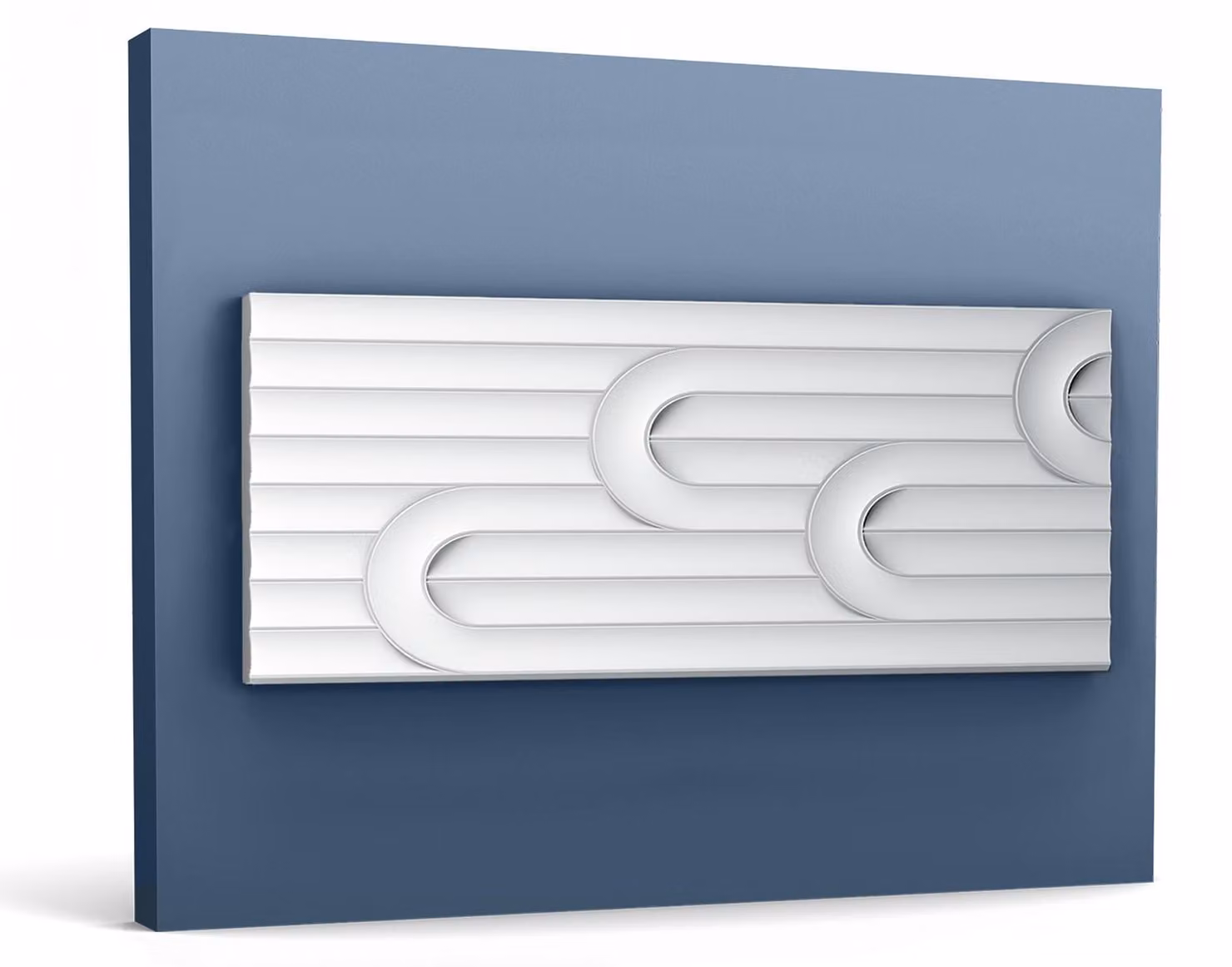 Pannello murale 3d Orac Decor W212 MODERN VALLEY LOOP Pannello murale Elemento decorativo Striscia decorativa stile moderno colore bianco 2 m