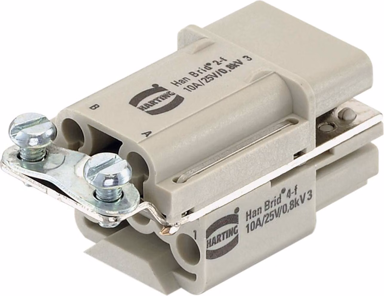 HARTING Han Brid-passaggio a parete + Cu-Bus Bu-c inserto maschio (M) connettore a crimpare, 6 poli 4/2 50 V, 10 A - 1 pezzo