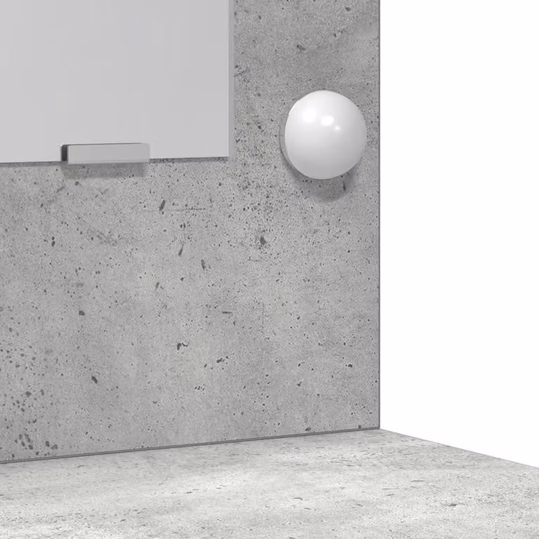 Tavolino da trucco con specchio integrato e cassetto - Mobile in legno color grigio chiaro, completo di sgabello