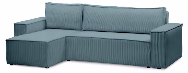Divano angolare con funzione letto, modello Agi, colore grigio scuro