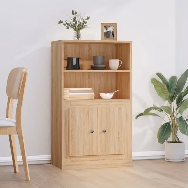 Credenza-Buffet-Armadio da cucina Rovere Sonoma 60x35,5x103,5 cm in Legno Multistrato