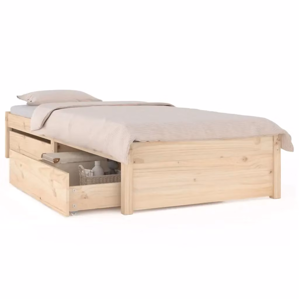 vidaXL Giroletto in Legno di Pino con Cassetti Stile Rustico L: 195,5 cm, P: 75 cm, H: 80,5 cm – 2