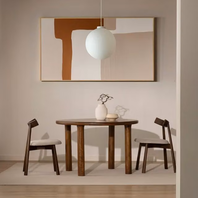 Tavolo da pranzo rotondo Banak in legno di mango marrone Diametro: 120 cm