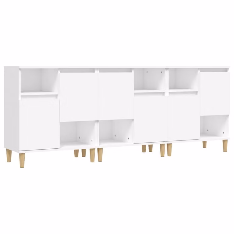 Credenze 3pz Bianche 60x35x70 cm in Legno Multistrato