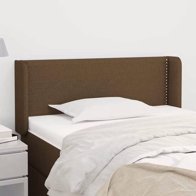 Testiera ad orecchio vidaXL in tessuto marrone scuro L: 103 cm, P: 16 cm, H: 78-88 cm