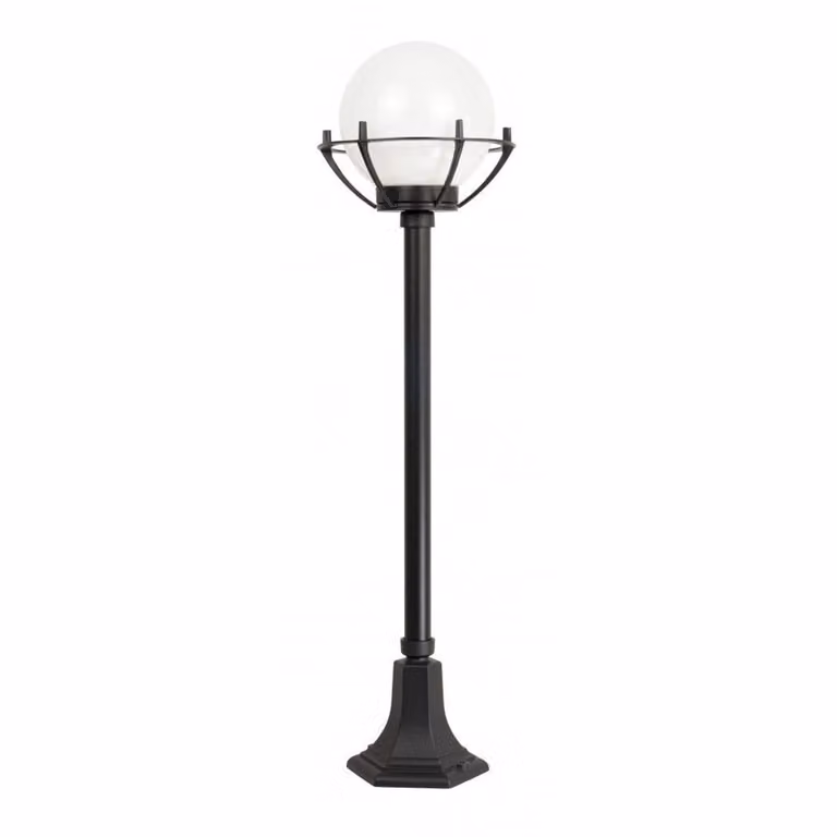 Lampada da giardino a stelo 102 cm sfera bianca o fumé 25 cm 1xE27 nero IP43 SU-MA Kule K 5002/2/KPO