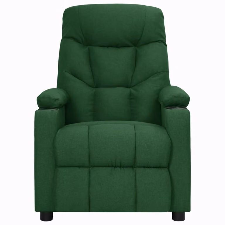Poltrona Reclinabile in Tessuto Verde Scuro