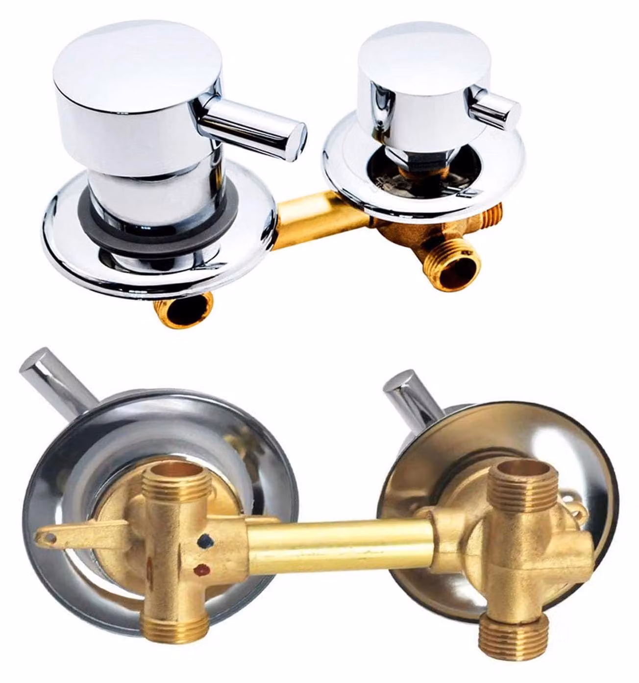 Rubinetto doccia a 5 vie, in ottone, da 12-12,5 cm, con filettatura a 2 vie