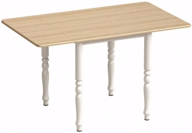 Tavolo da pranzo richiudibile per 2-6 persone, allungabile da 74 a 134 cm, piano in MDF effetto legno naturale, gambe in acciaio verniciato