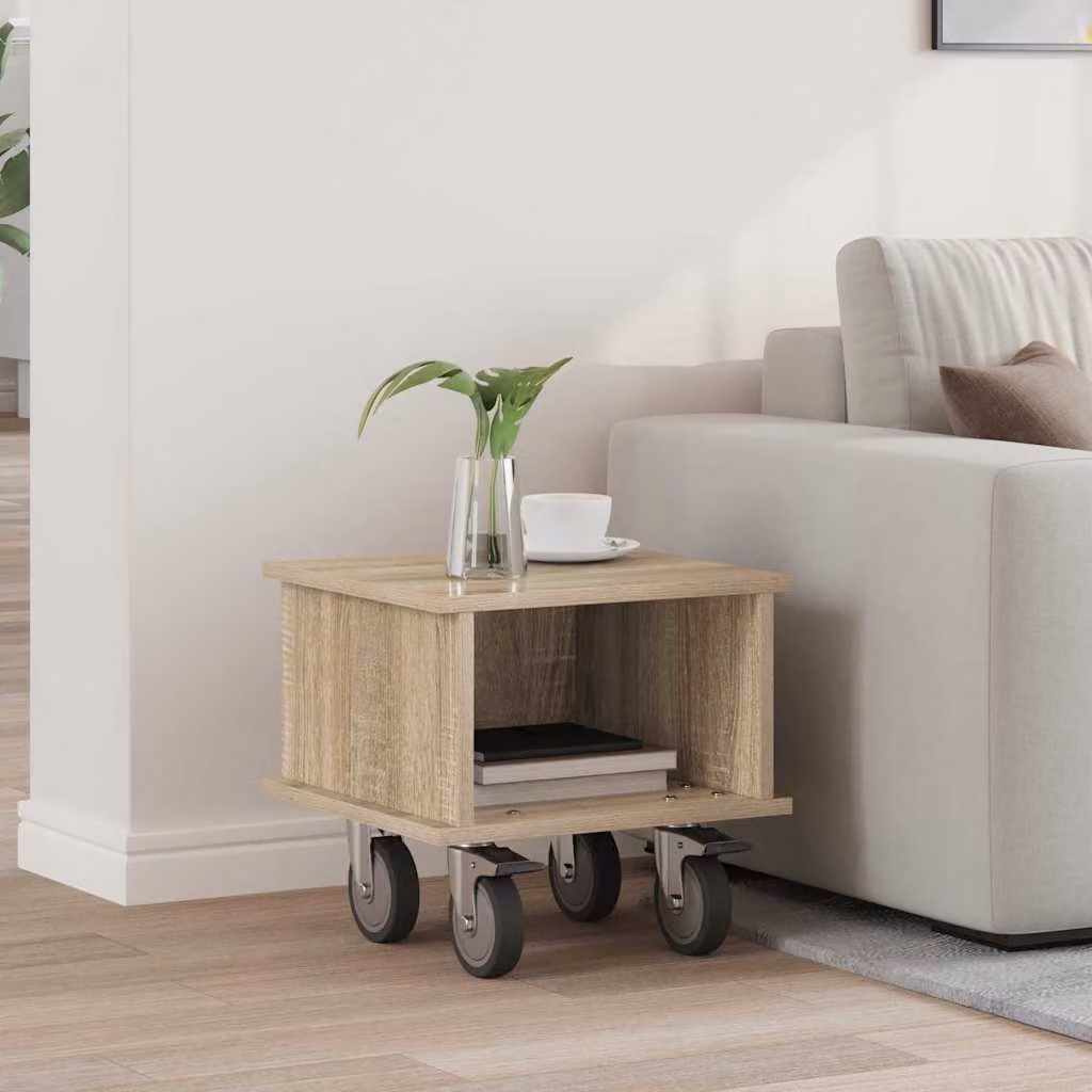 Supporto TV moderno vidaXL in legno ingegnerizzato color rovere, L 37 cm x P 35 cm x H 35 cm
