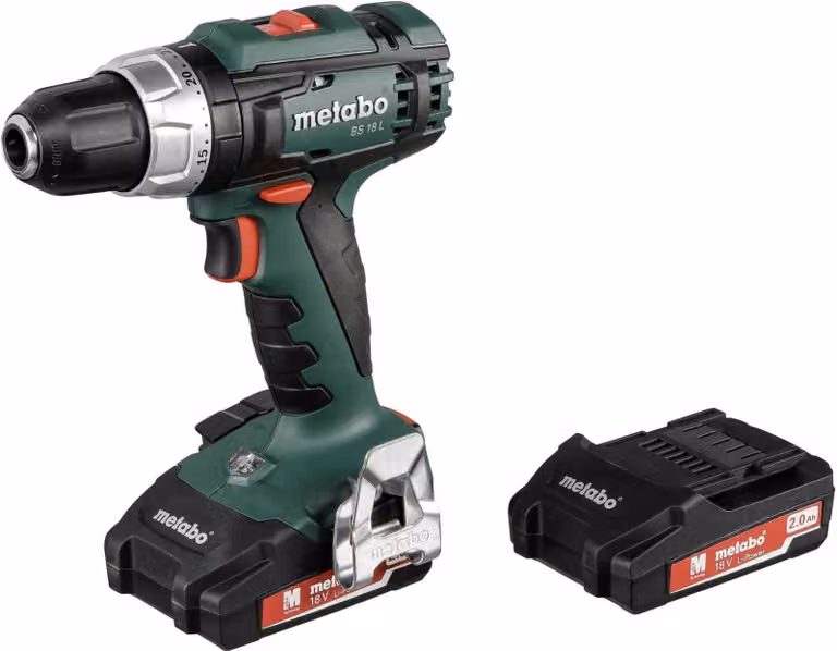 Metabo Bohrmaschine Akku-Bohrschrauber BS 18 L 2 Akkupacks und Ladegerät