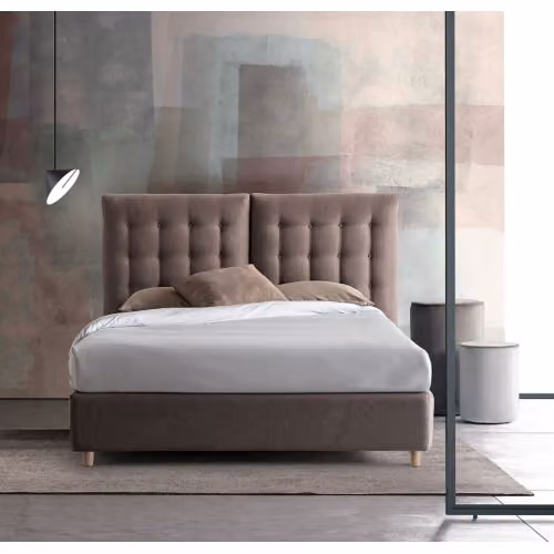 Letto imbottito matrimoniale fisso o con contenitore Emperador - Nefi Italia
