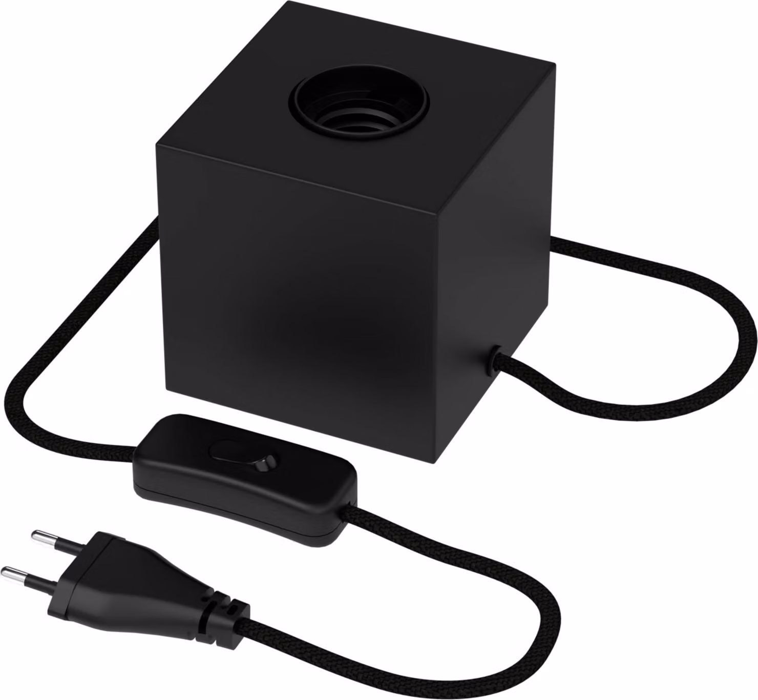 Lampada da tavolo Calex, quadrata, esclusa lampadina E27, ideale per l'arredamento della casa, colore nero