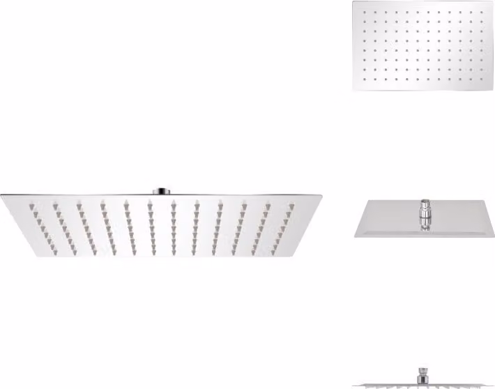 vidaXL Soffione doccia a pioggia in acciaio inox 20x30 cm rettangolare - Soffioni doccia