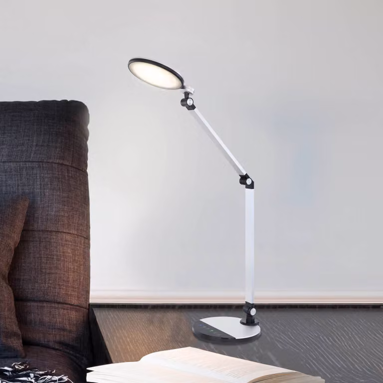 Globo Lampada da scrivania Konsti, dimmerabile, Alluminio / Grigio / Zincato, Studio / Ufficio, Alluminio, Lampada da tavolo LED