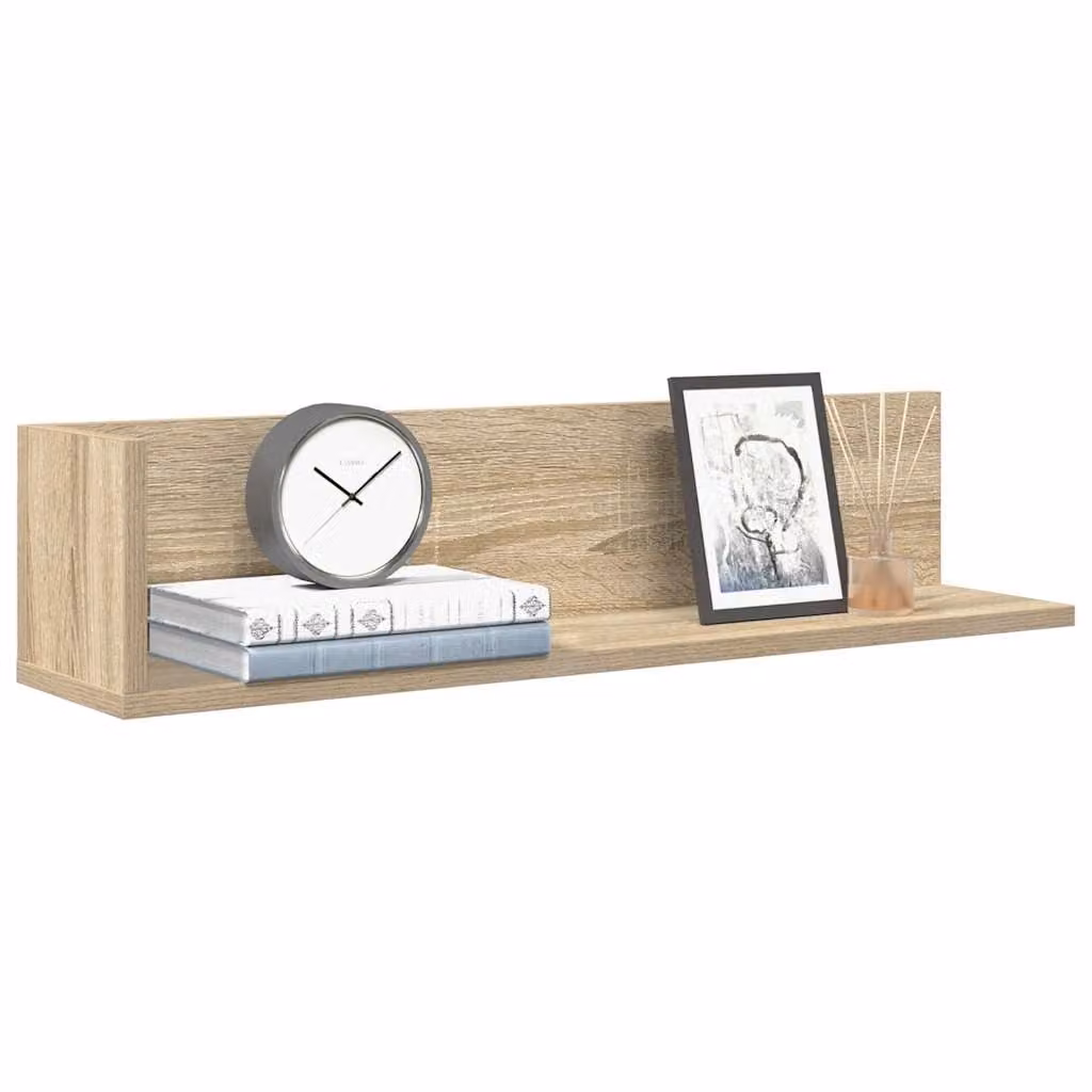 Set di 2 mensole da parete vidaXL in MDF color Rovere Sonoma, L 75 cm x P 16,5 cm x H 16,5 cm