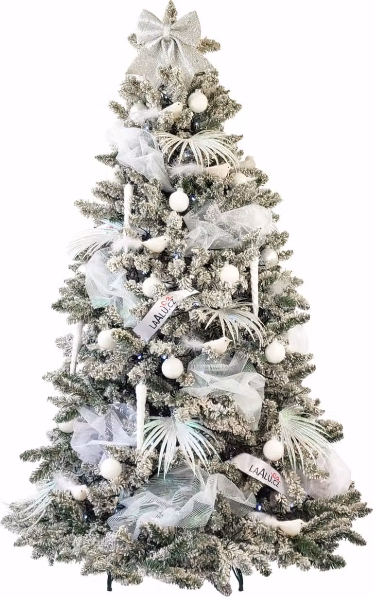 Albero di Natale artificiale decorato con 70 ornamenti GIOIE D'INVERNO 180 cm con supporto e ornamenti natalizi