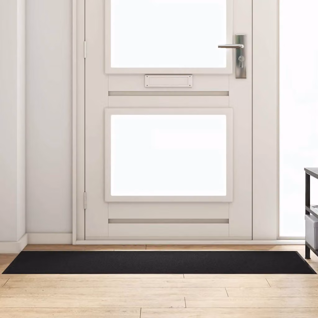 Tappetino moderno vidaXL nero in poliammide, L 60 cm x P 180 cm x H 1 cm