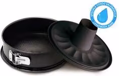 Stampo per ciambella antiaderente con fascia apribile e 2 fondi Gardenia Nero, Diametro: 24 cm