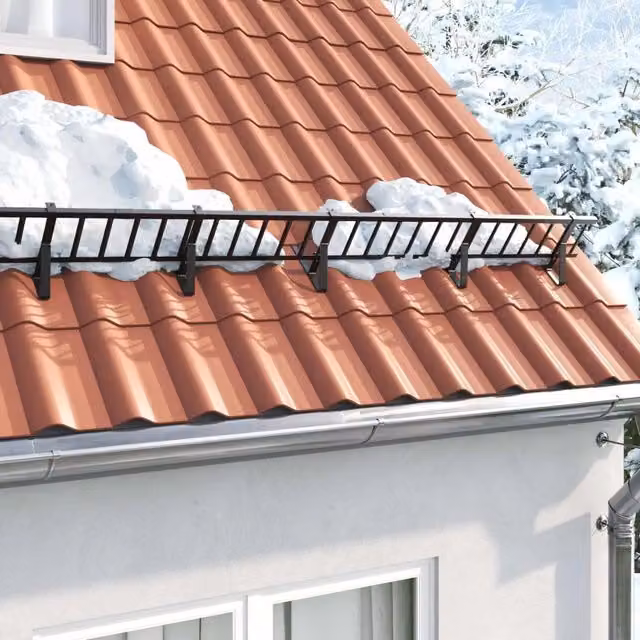 Guardia per neve sul tetto Nero 800 x 29,5 x 34,5 cm Acciaio 42028473