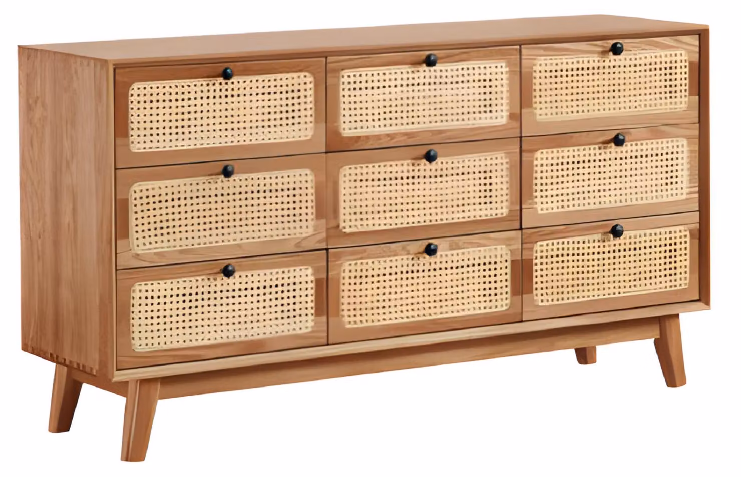 Comò da salotto esclusivo color marrone con eleganti vani portaoggetti - Mobili in legno