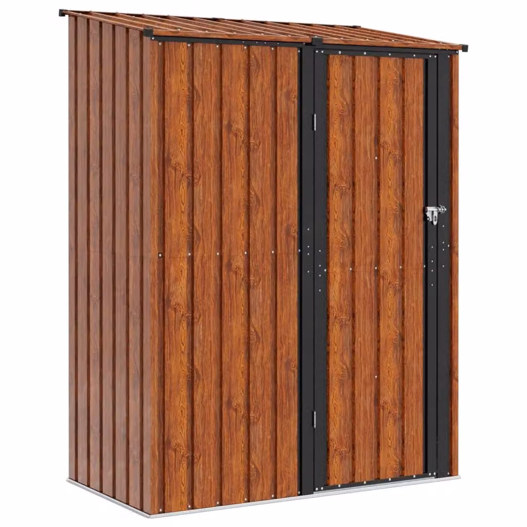 Casetta da giardino moderna vidaXL in metallo marrone L: 153,5 cm, P: 86 cm, H: 200 cm – 2