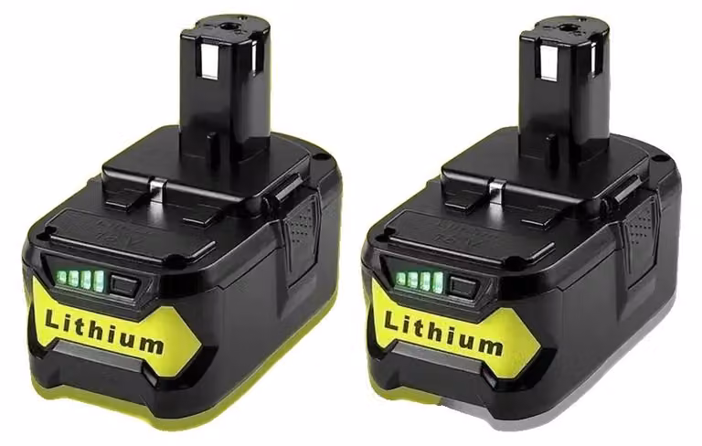 Batteria agli ioni di litio da 18V, capacità di 8000mAh, design ricaricabile, compatibile con Ryobi, serie 18V. Per utensili RYOBI da 6.0Ah, confezione da 2 pezzi