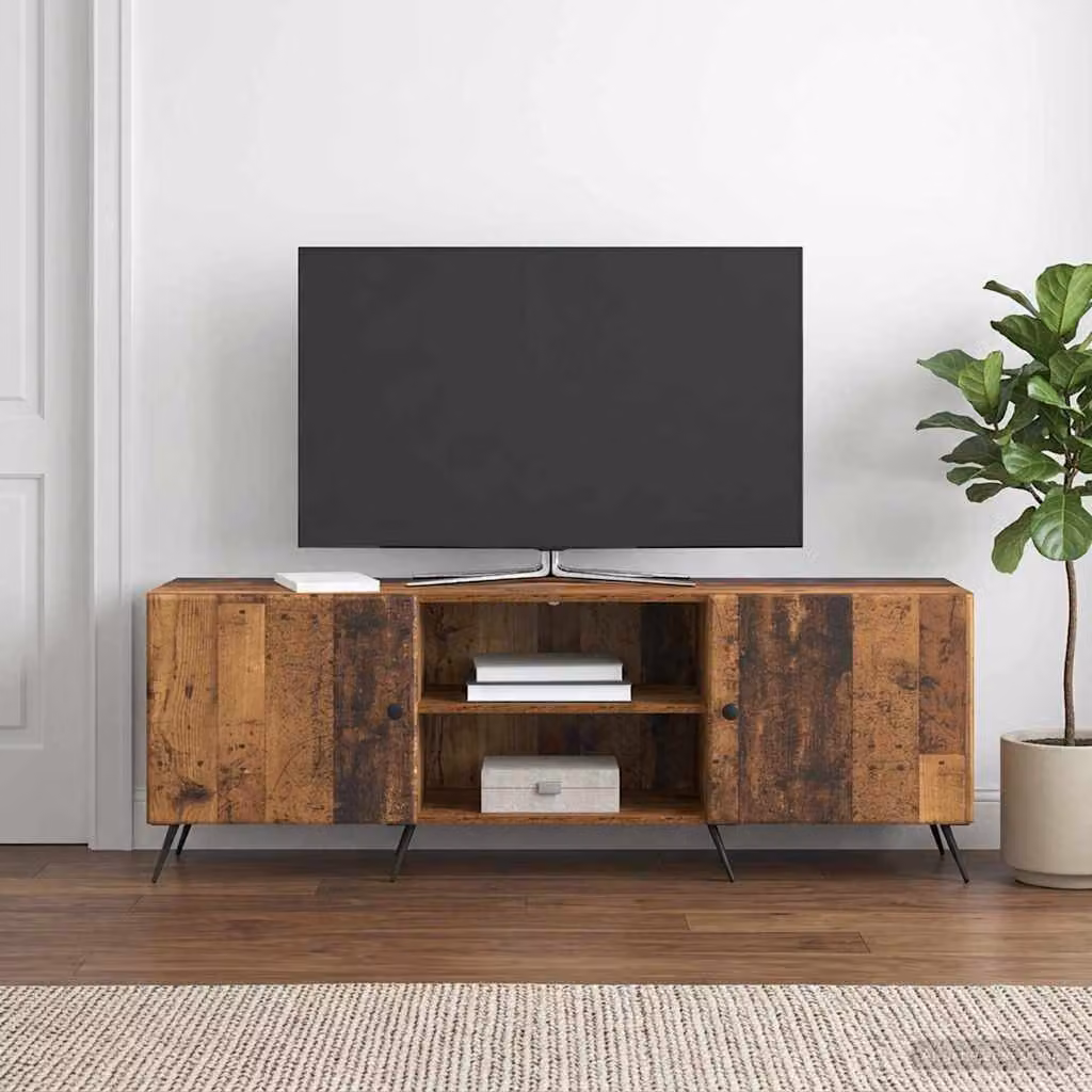 Mobile TV vidaXL in stile vintage color marrone con struttura in legno e metallo, L 150 cm x P 31 cm x H 50 cm