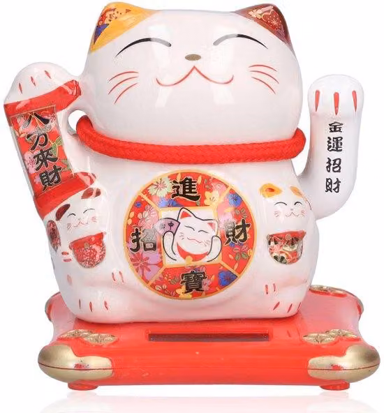 Piccola statuetta di gatto decorativa in Vetroceramica - 10 cm - Simbolo di buona fortuna - Idea regalo