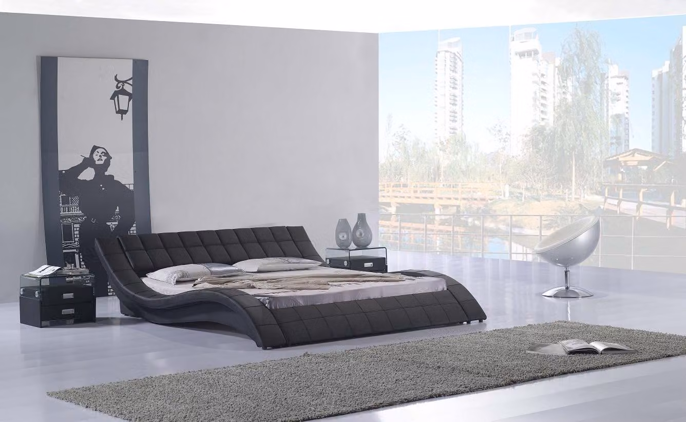 Doppel Hotel Betten Ehe Schlaf Zimmer Leder Bett Polster Design Luxus 180x200cm