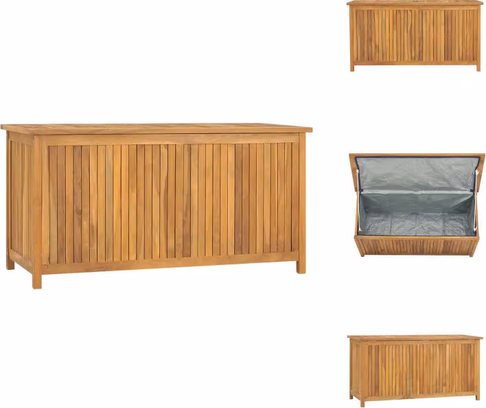 vidaXL Cassetta da giardino 114x50x58 cm in legno massiccio teak - Cassette da giardino