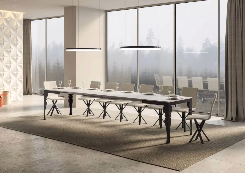 Tavolo allungabile moderno Itamoby Paxor Evolution Bianco Frassino con telaio Antracite L: 180 cm, P: 90 cm, H: 77 cm – 2