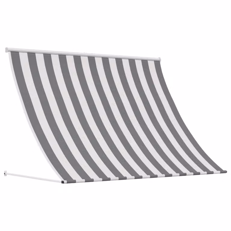 vidaXL Tenda da Sole Antracite e Bianco con Bracci Pieghevoli L: 350 cm, P: 150 cm