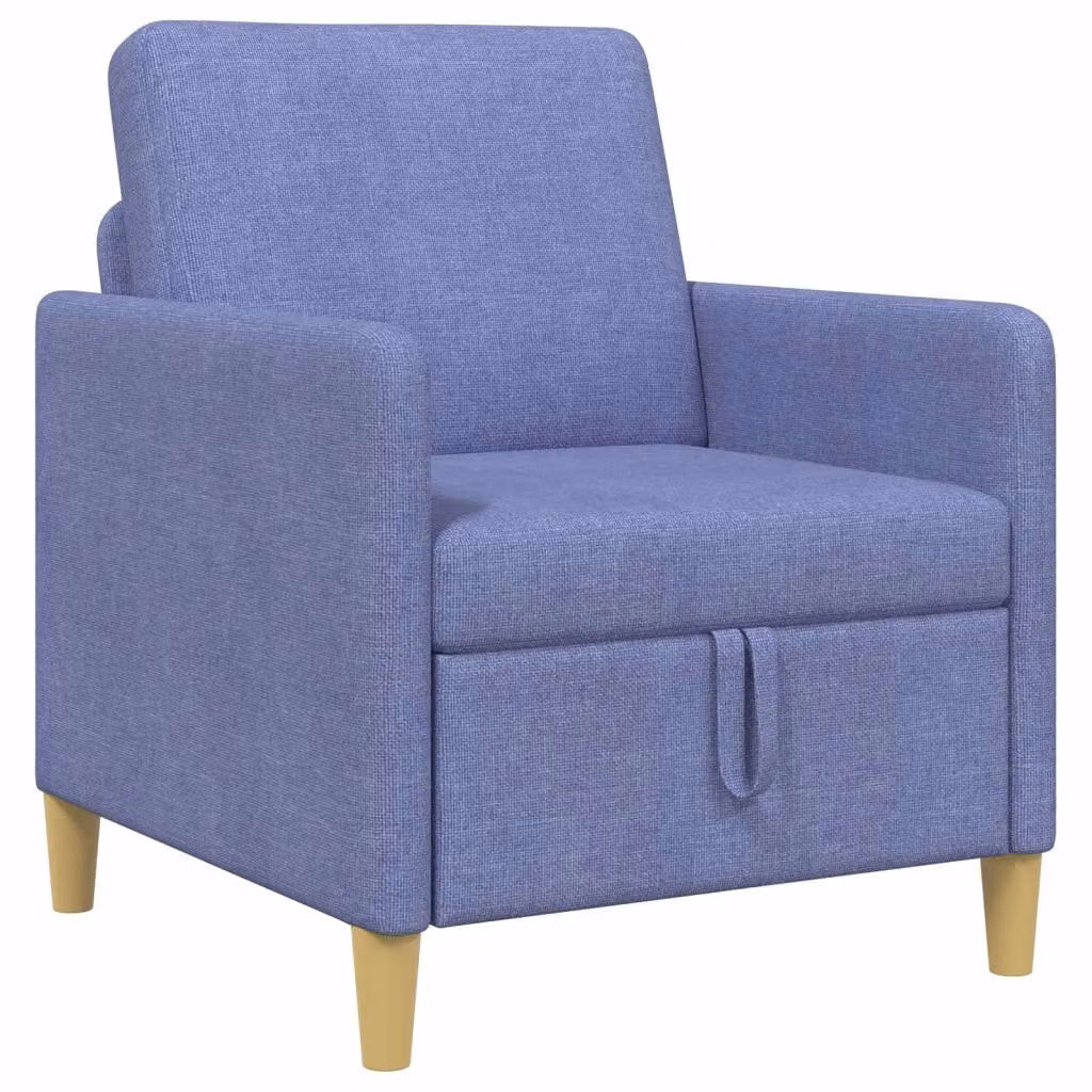Divano con contenitore vidaXL in tessuto blu e marrone con struttura in metallo e rivestimento rimovibile L: 72 cm, P: 78 cm, H: 87 cm – 2