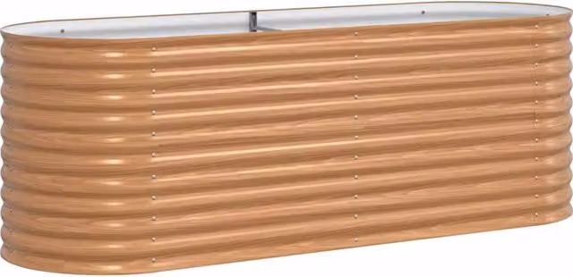 Moderno letto da giardino rialzato da esterno 240 x 80 x 81 cm durevole in stile minimalista in acciaio marrone 02_0058953