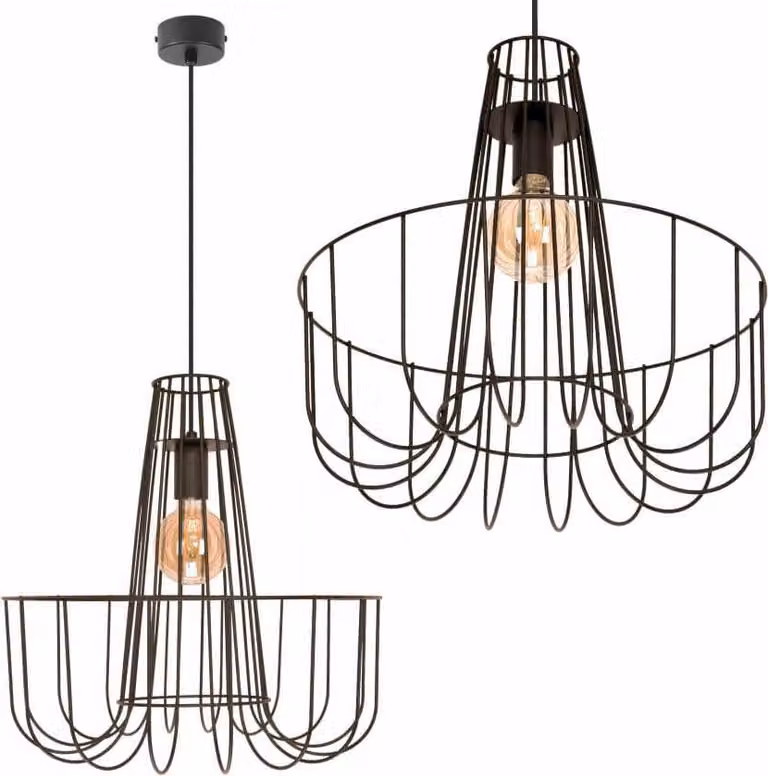Lampada a sospensione MEXICANO Loft nera 1xE27 regolabile in altezza 50-100 cm